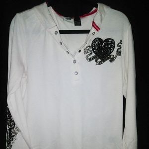 Harley Davidson Women's Hooded Henley - XL